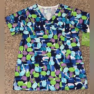 Bio Bring it on jelly bean navy scrub top